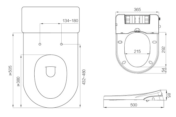 D shape Manual Bidet Seat | Professional Bathroomware | Bathware Pro