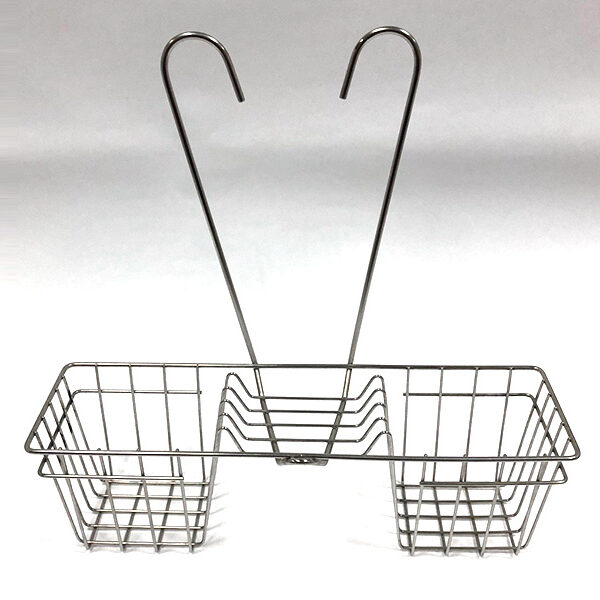 Coated Stainless Steel Wire Basket with 2 Hooks | Bathware Pro | Taiwan