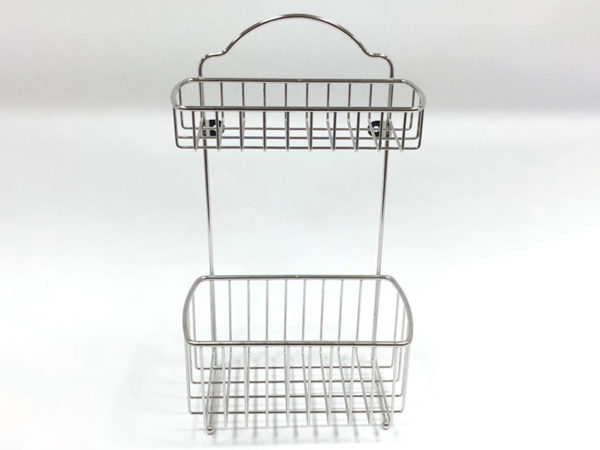 Stainless Steel Wall Mount Rectangular Wire Shower Rack 2 Tier | Bathware Pro | Taiwan