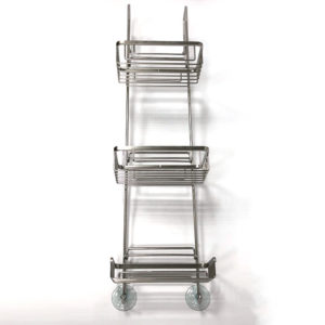 Stainless Steel Wall Mount Rectangular Wire Basket 3 Tier with 2 Hooks | Bathware Pro | Taiwan