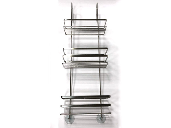 Stainless Steel Wall Mount Rectangular Wire Basket 3 Tier with 2 Hooks | Bathware Pro | Taiwan