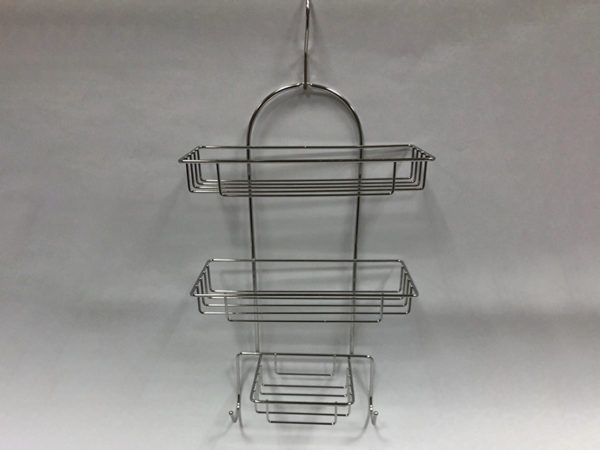 Stainless Steel Wall Mount Rectangular Wire Basket 3 Tier with 3 Hooks | Bathware Pro | Taiwan