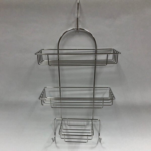 Stainless Steel Wall Mount Rectangular Wire Basket 3 Tier with 3 Hooks | Bathware Pro | Taiwan