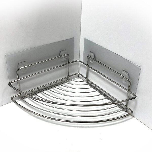 Stainless Steel Wall Mount Corner Shower Basket | Bathware Pro | Taiwan