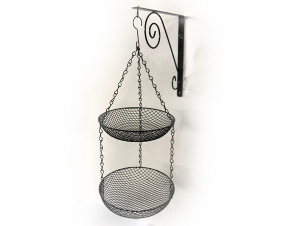 Wall Mount Wire Two-Tier Round Hanging Basket | Bathware Pro | Taiwan