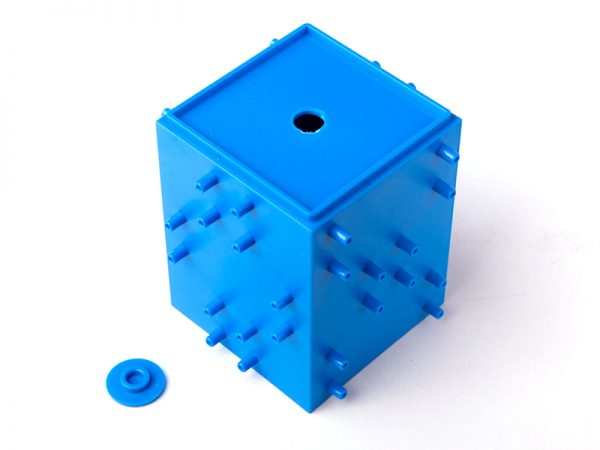 Blue Color Stackable Square Building Block Storage Box