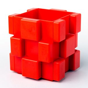 Red Color Stackable Square Building Block Storage Box
