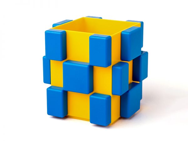 Double Color Stackable Square Building Block Storage Box